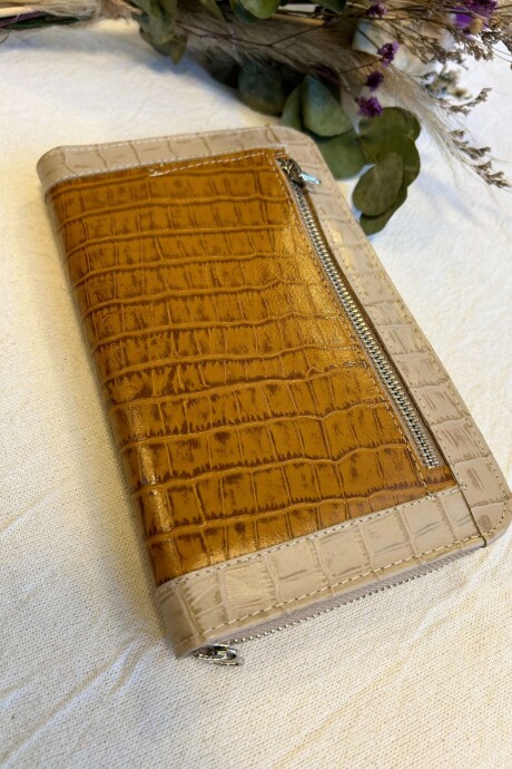 Billetera Coral Mostaza y crudo