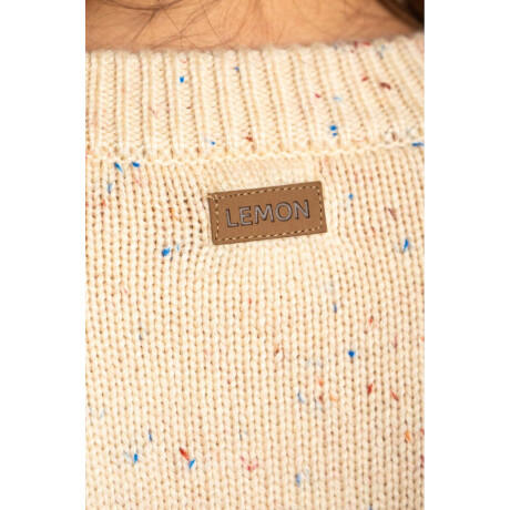 Cardigan Broches Bouttonne Beige Melange