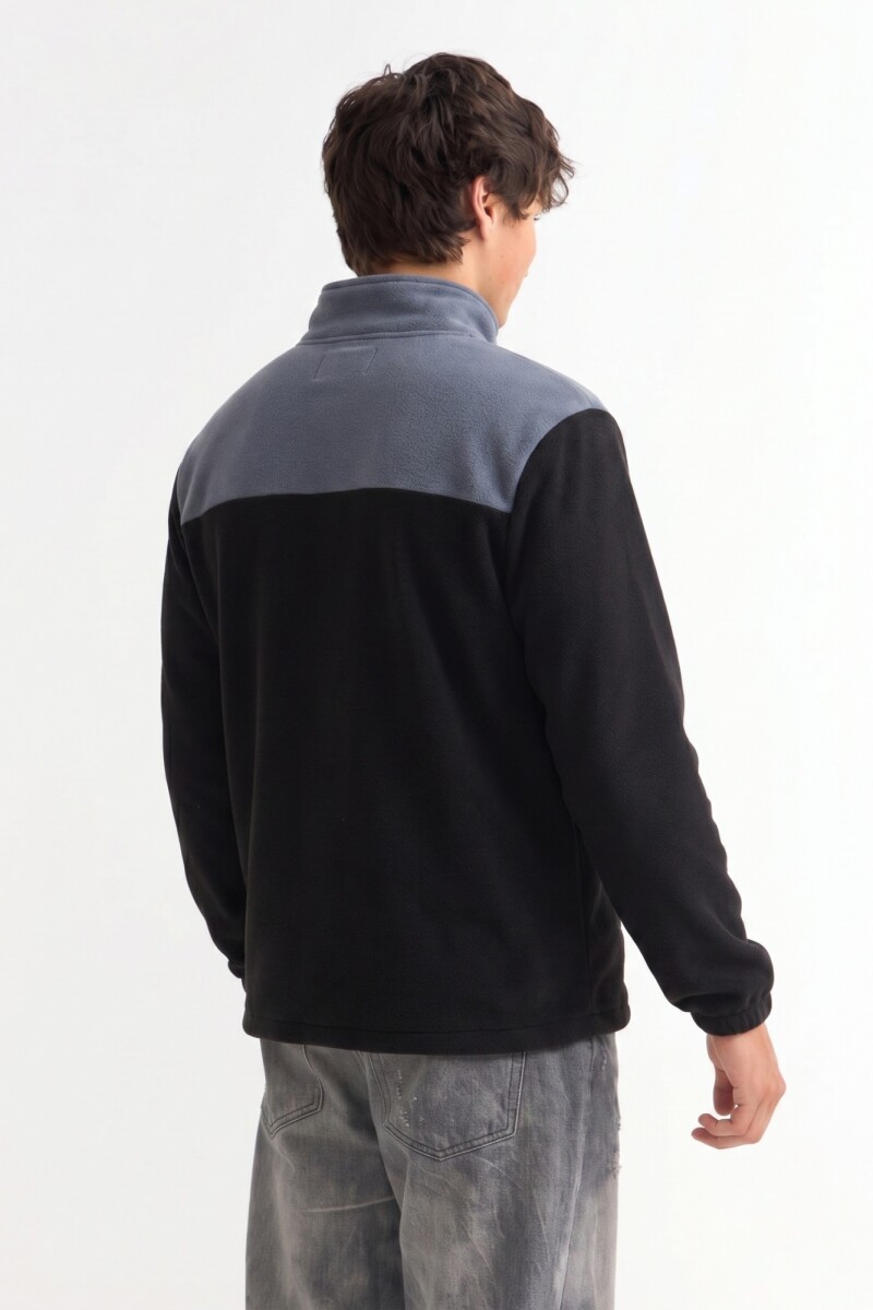 Campera de polar con corderito NEGRO