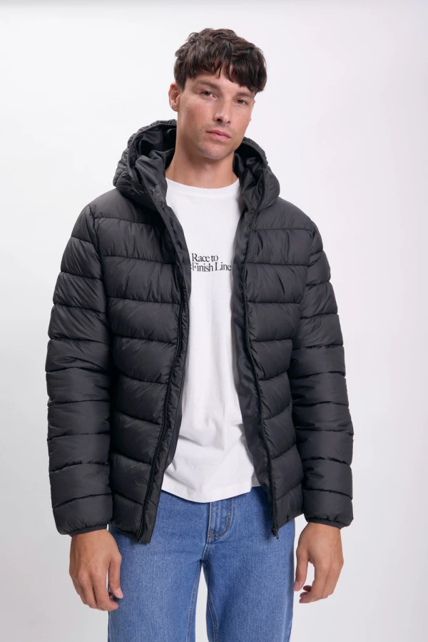 Campera capitoneada Negro