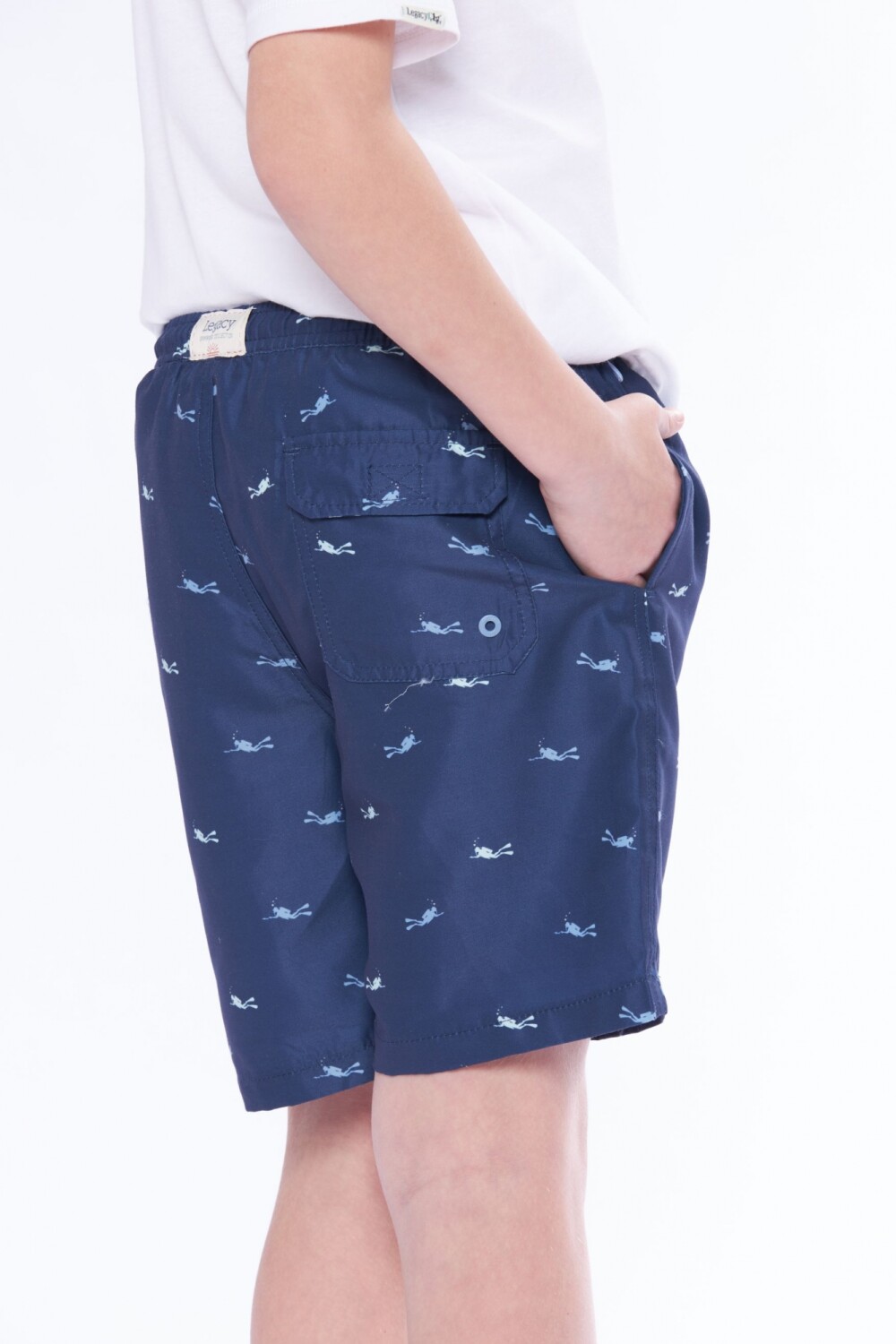 SHORT DE BAÑO ESTAMPADO Azul