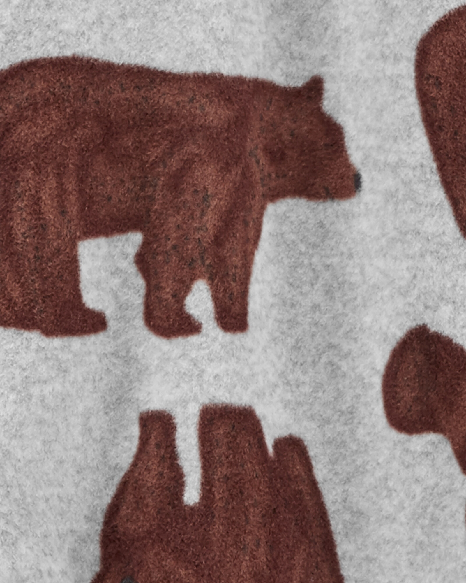 Pijama una pieza de micropolar con pie, diseño oso Sin color
