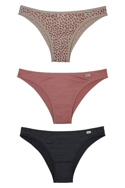 DEL RIO Pack trio tanga Estam/Rosa/Negro