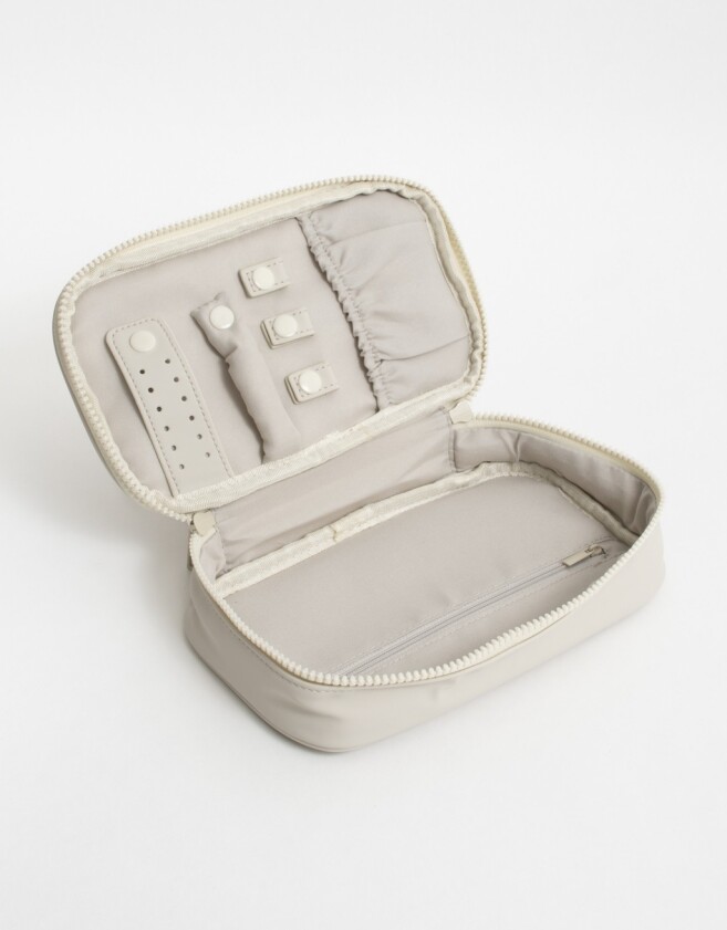 Porta Cosméticos Portabijou De Corazones - Blanco Crudo