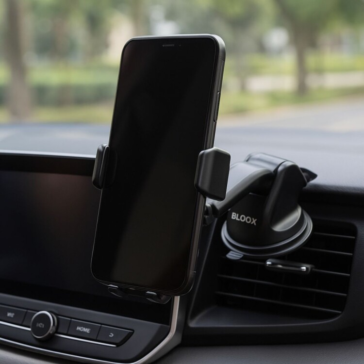 SOPORTE VEHICULAR CON VENTOSA BLOOX NEGRO