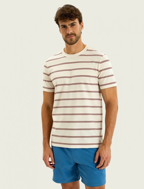 CAMISETA BÁSICA A RAYAS BLANCO