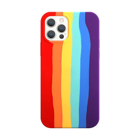 Protector case de silicona iphone 14 pro max diseño arcoiris Arcoiris rojo