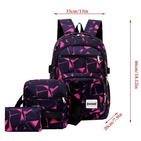 Set x3 Mochila Escuela Juvenil 18'' Expert Rosa
