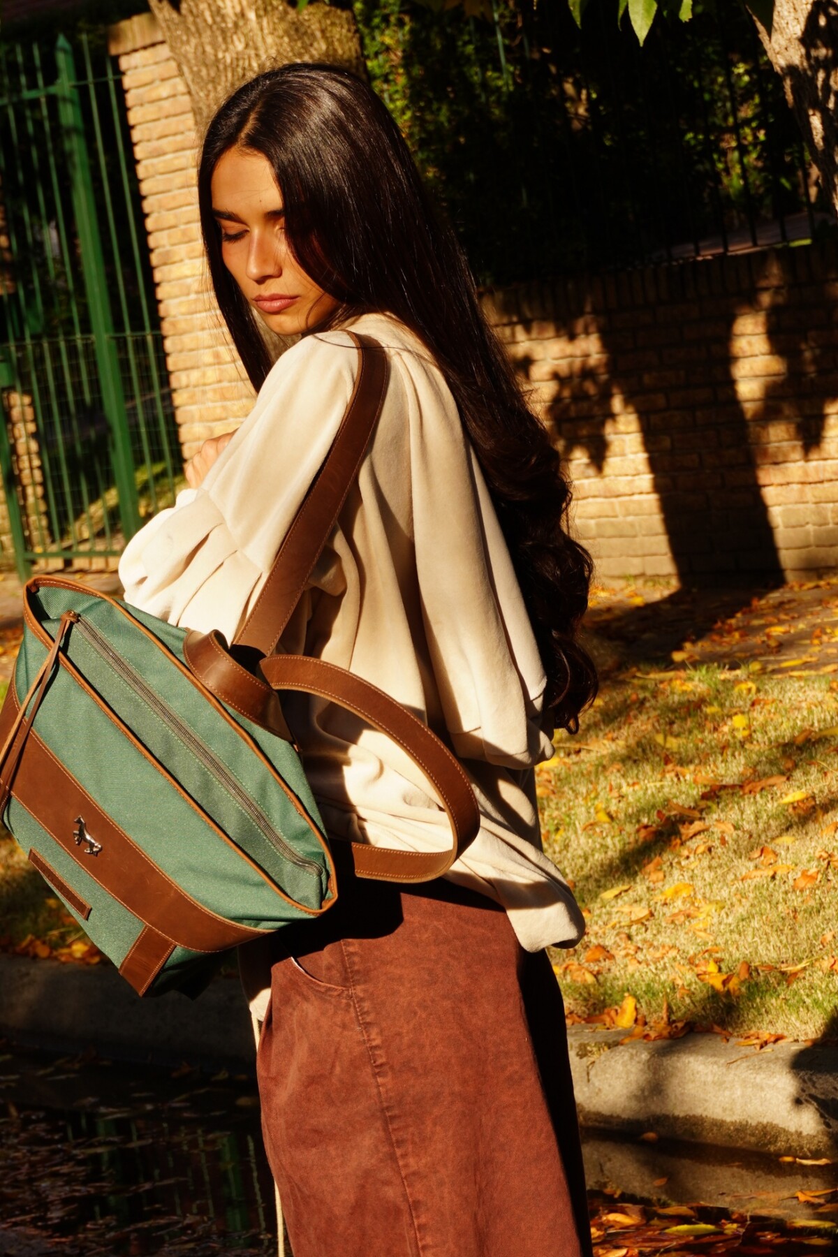 Mustang Backpack Chocolate / Verde Inglés