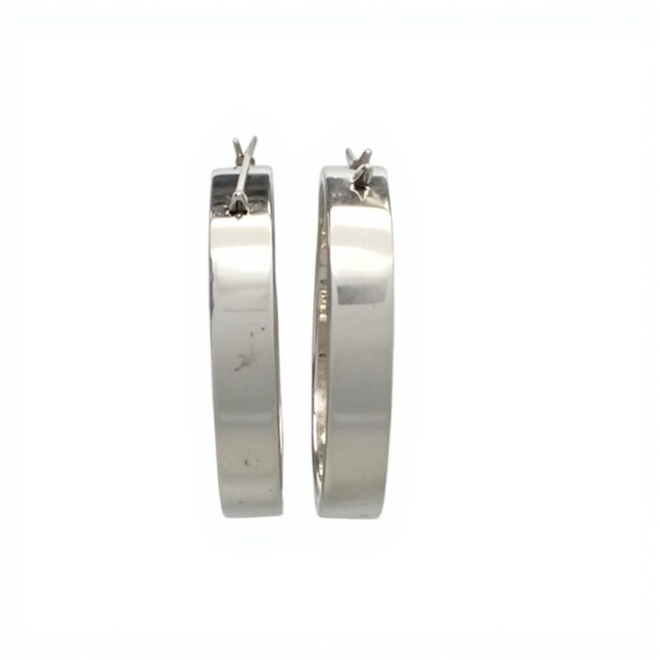 Caravanas Aro ancho de Plata - Plata 925 - Sin Piedra- CA4143 sinpiedra