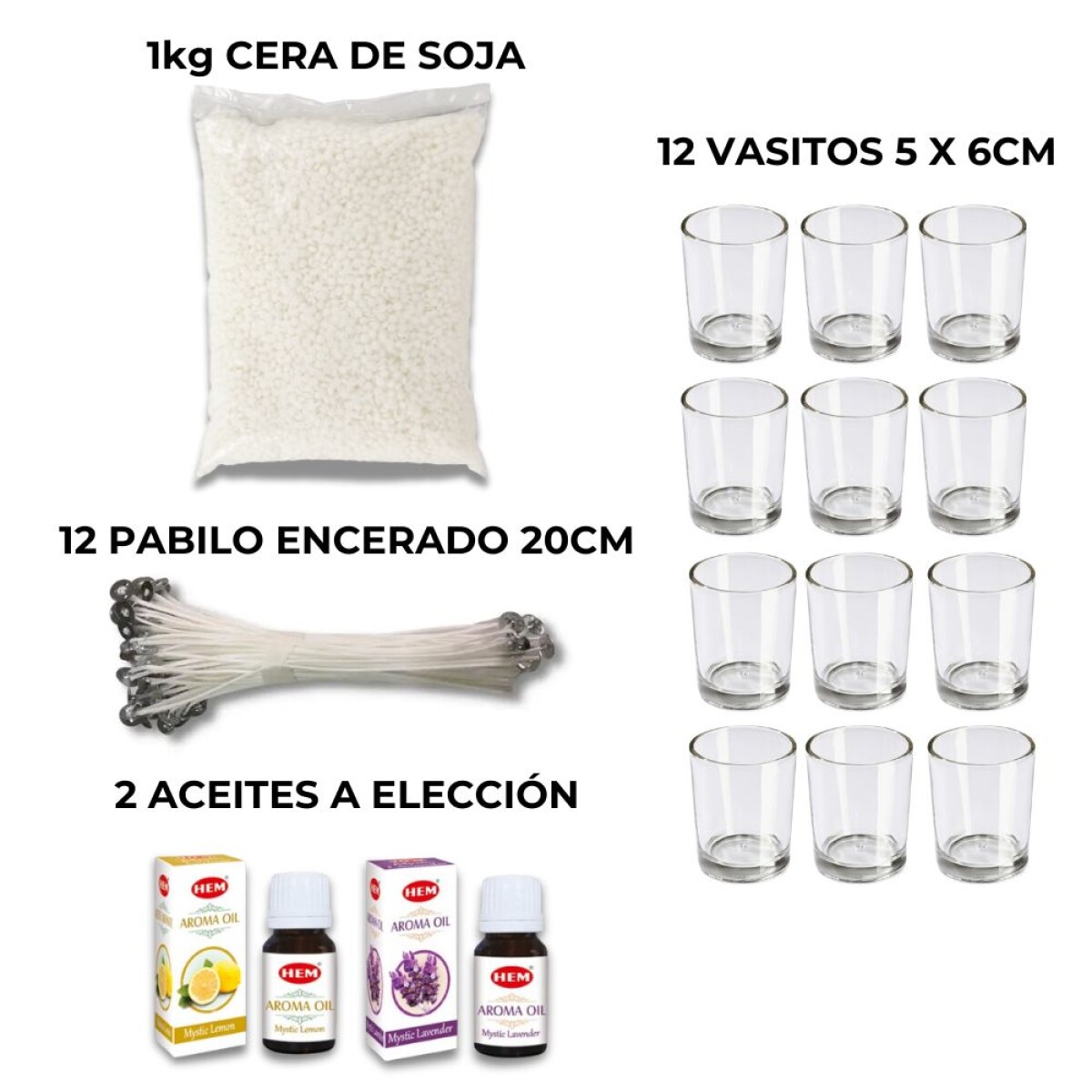 KIT DE FABRICACION DE VELAS - Cera De Soja 