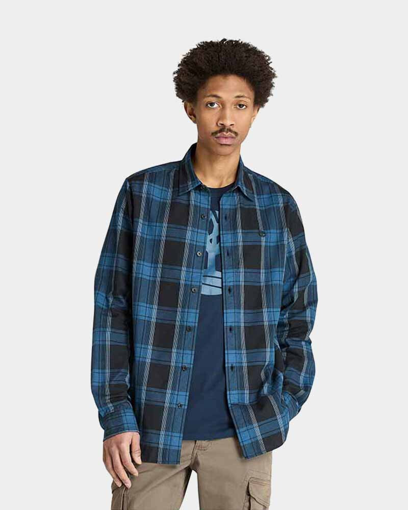 Camisa Herringbone Flannel Check Hombre Black Yd