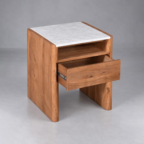 MESA DE NOCHE SQUARE Acacia - UNICO