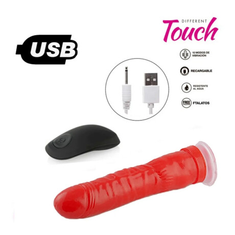 Vibrador A Control Remoto Carga USB Banana Rojo