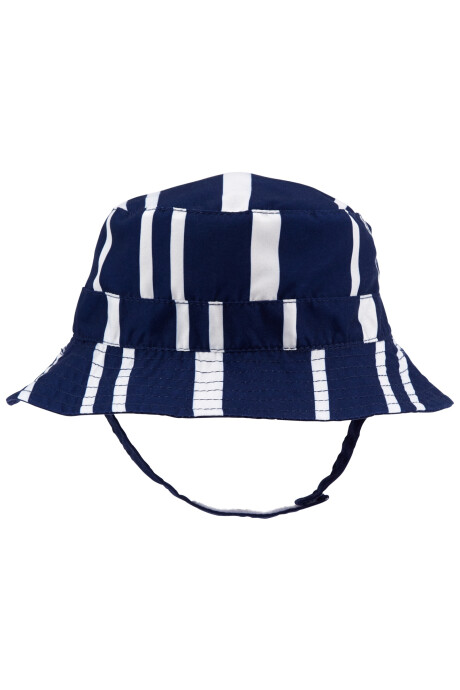 Gorro reversible de algodón con protección UPF 50+ diseño a rayas Sin color