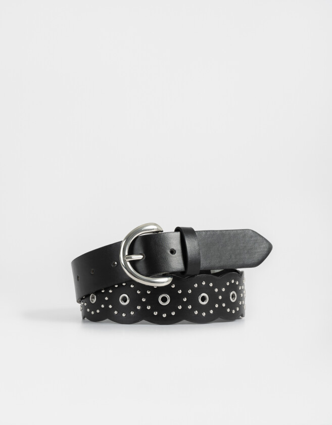 Cinturones y Fajas Boho Cinturón Vintage Con Tachas - Negro
