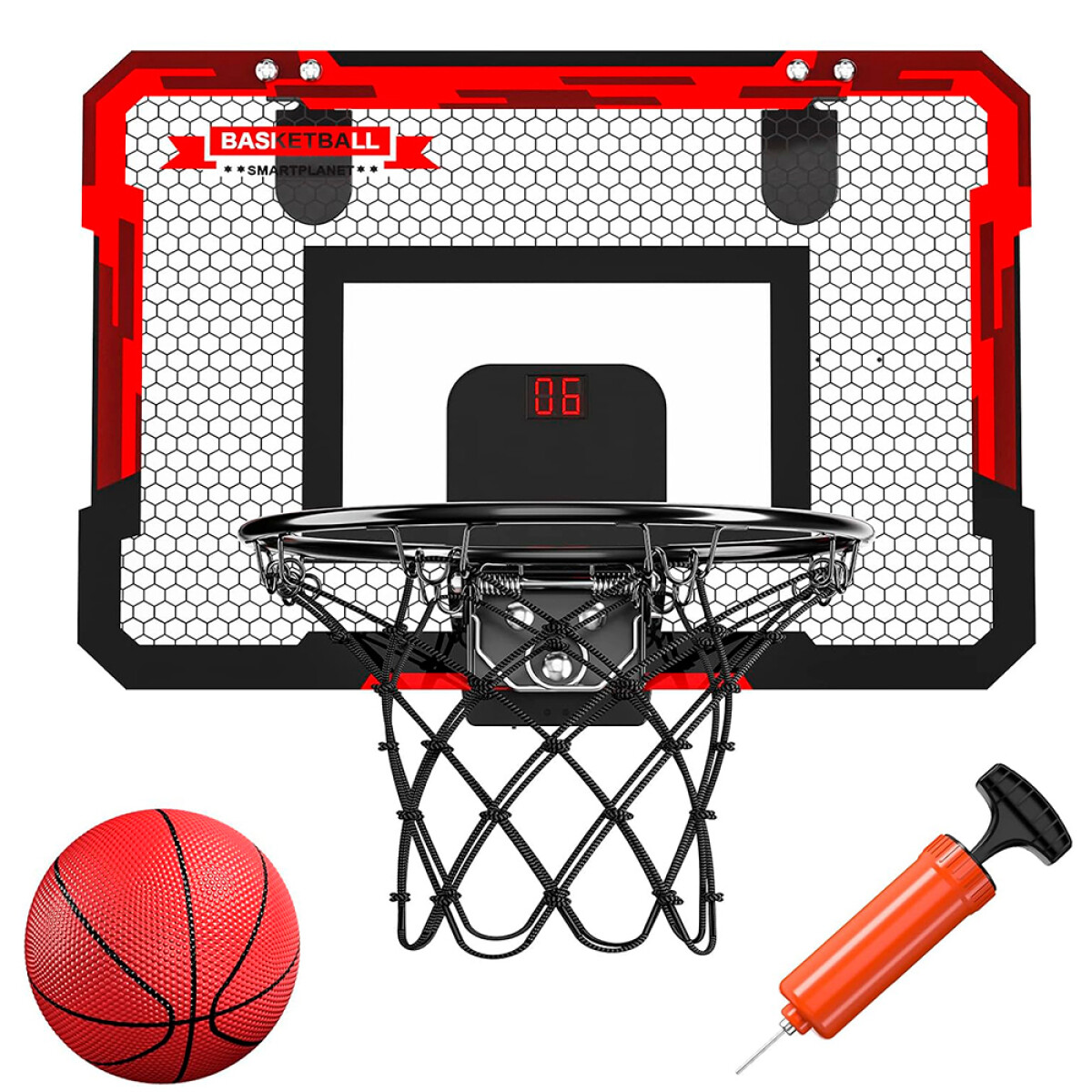 Mini Tablero Basketball Marcador Electrónico Y Pelota 828-4 - NEGRO 
