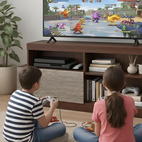 Rack para TV 55” Wood Marrón Mate con Puerta Abatible Tenerife y Nichos Rack para TV 55” Wood Marrón Mate con Puerta Abatible Tenerife y Nichos