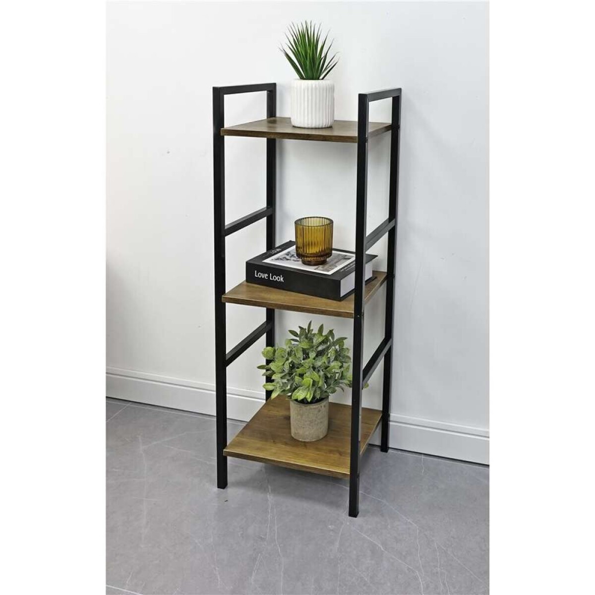Estanteria 3 Niveles 295X24X80Cm - Madera Y Metal 