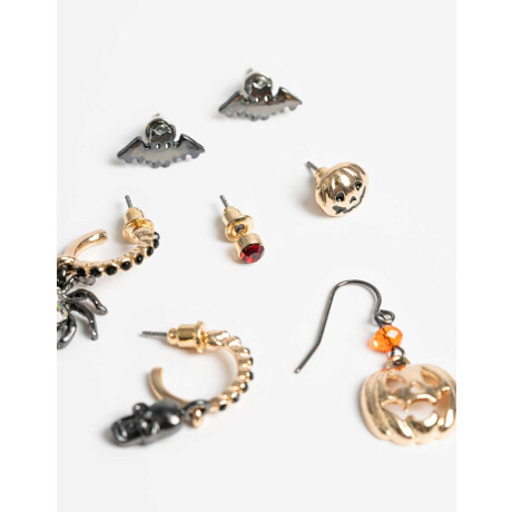 Set De Aros Halloween Combinacion Multicolor