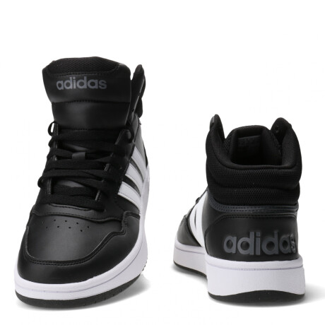 Championes de Hombre Adidas Hoops 3.0 Mid Classic Vintage Negro - Blanco