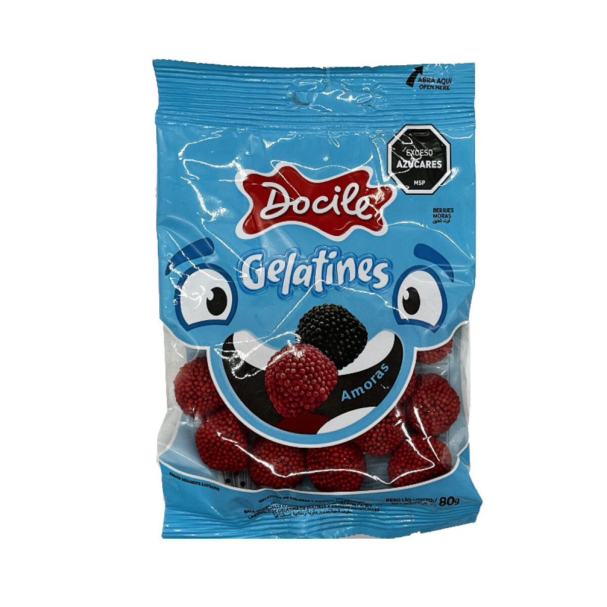 Gomitas DOCILE Gelatinas 70Grs-80Grs - GOMITAS DOCILE GELATINAS 80GR MORAS 