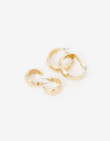 Aros Argollas Set Metal Set De Argollas Bold - Dorado