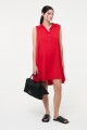 VESTIDO CORTO CON CUELLO Rojo