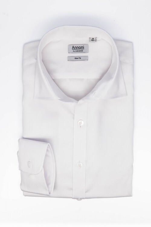 Camisa Annoni Royal Oxford Short Collar Blanco