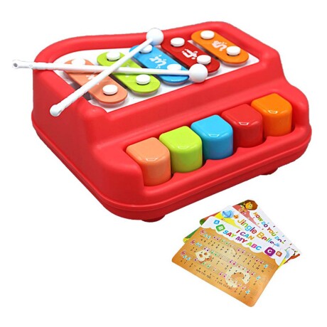 Piano Xilofón Musical 5 Notas Juguete Didáctico Bebé Huanger Rojo