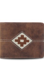 BILLETERA ODIN C/ BORDADO TABACO C/ CHOCOLATE