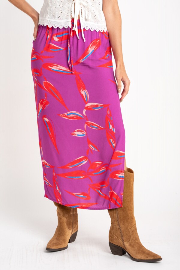 Falda Print Fucsia