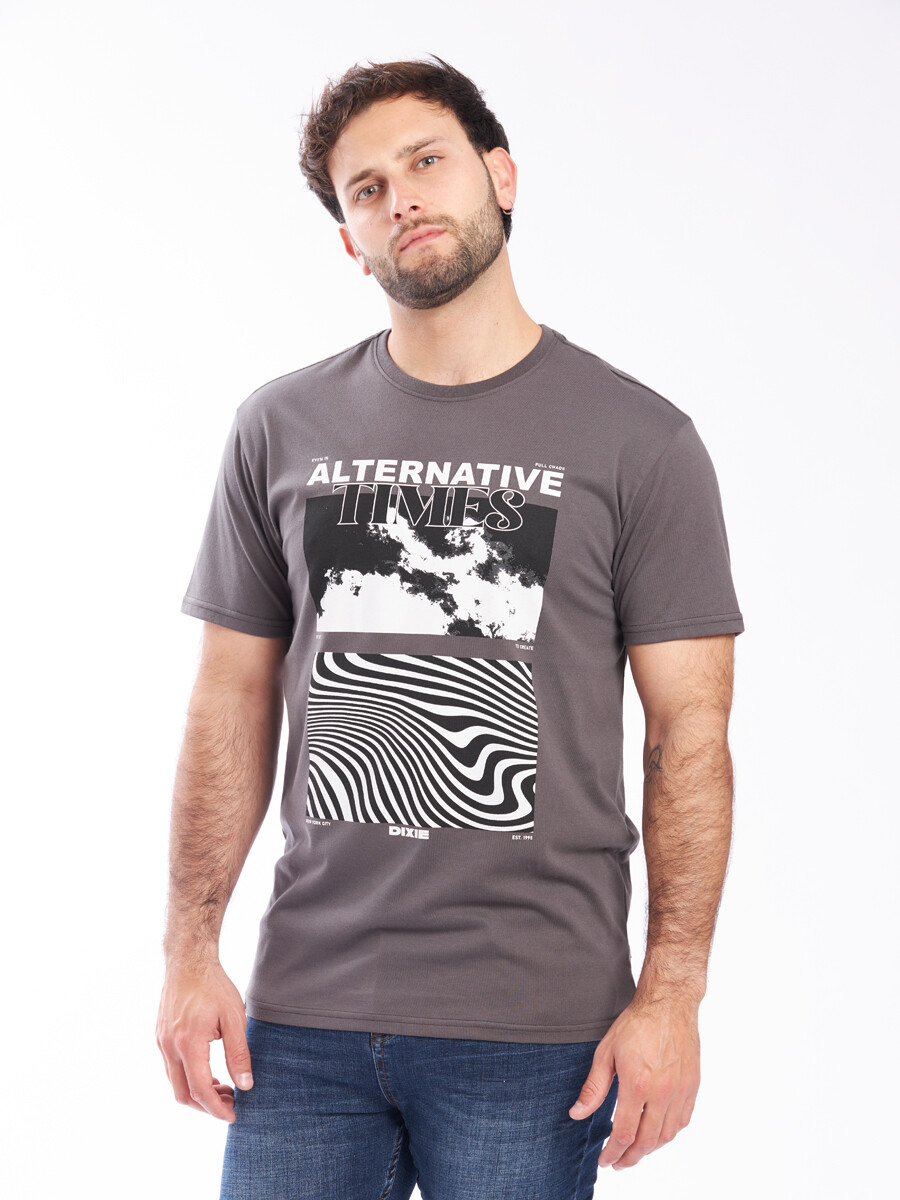 T-SHIRT BURNE DIXIE - Gris Oscuro 