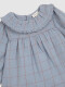 Vestido De Cuadros Con Cuello Volante Azul Viejo