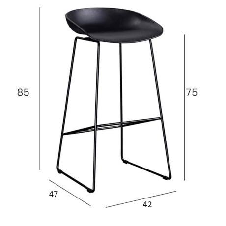 Taburete Alto Minimalista Industrial Hierro 209-06 001