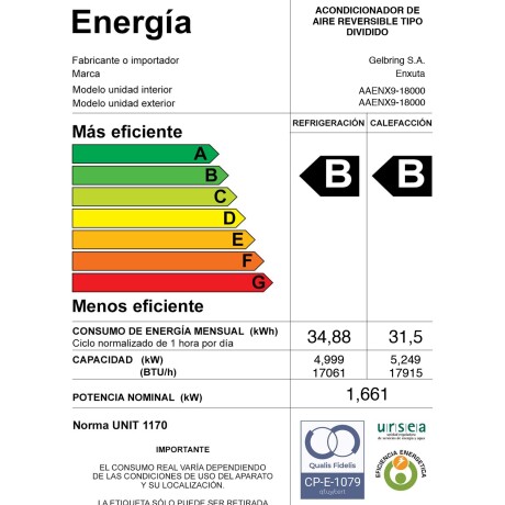 Aire Acondicionado Enxuta AAENX9 18000 BTU 001