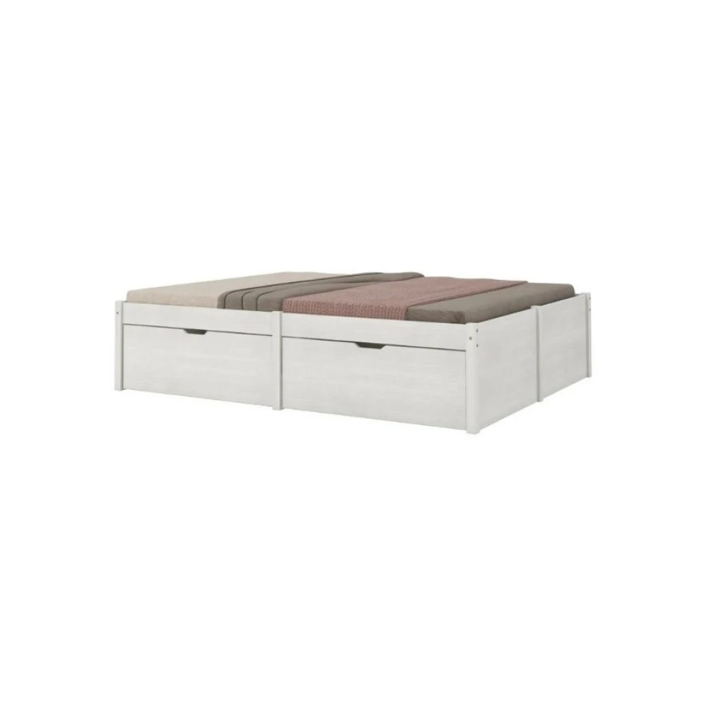 Cama Madera Maciza Con Cajones - Queen - Linea beauty Blanco