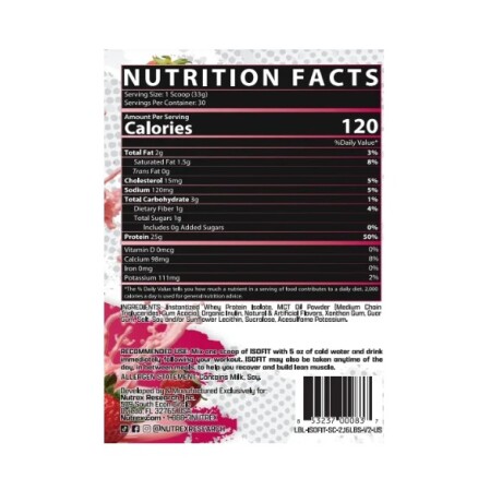Nutrex Isofit Isolate Protein 2,3 Lb Frutilla