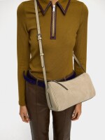Bolso Bandolera Con Detalles De Piel taupe