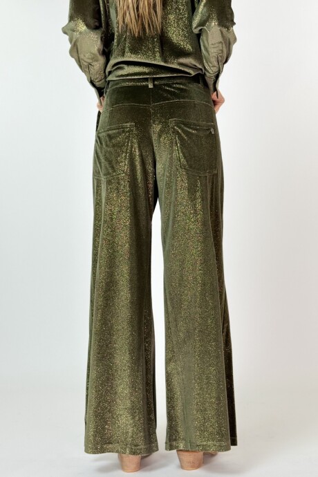 PANTALON JACINTO VELVET CON BRILLO Turquesa