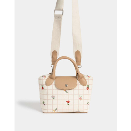 Cartera Mini Shopper Flores Estampado Flores