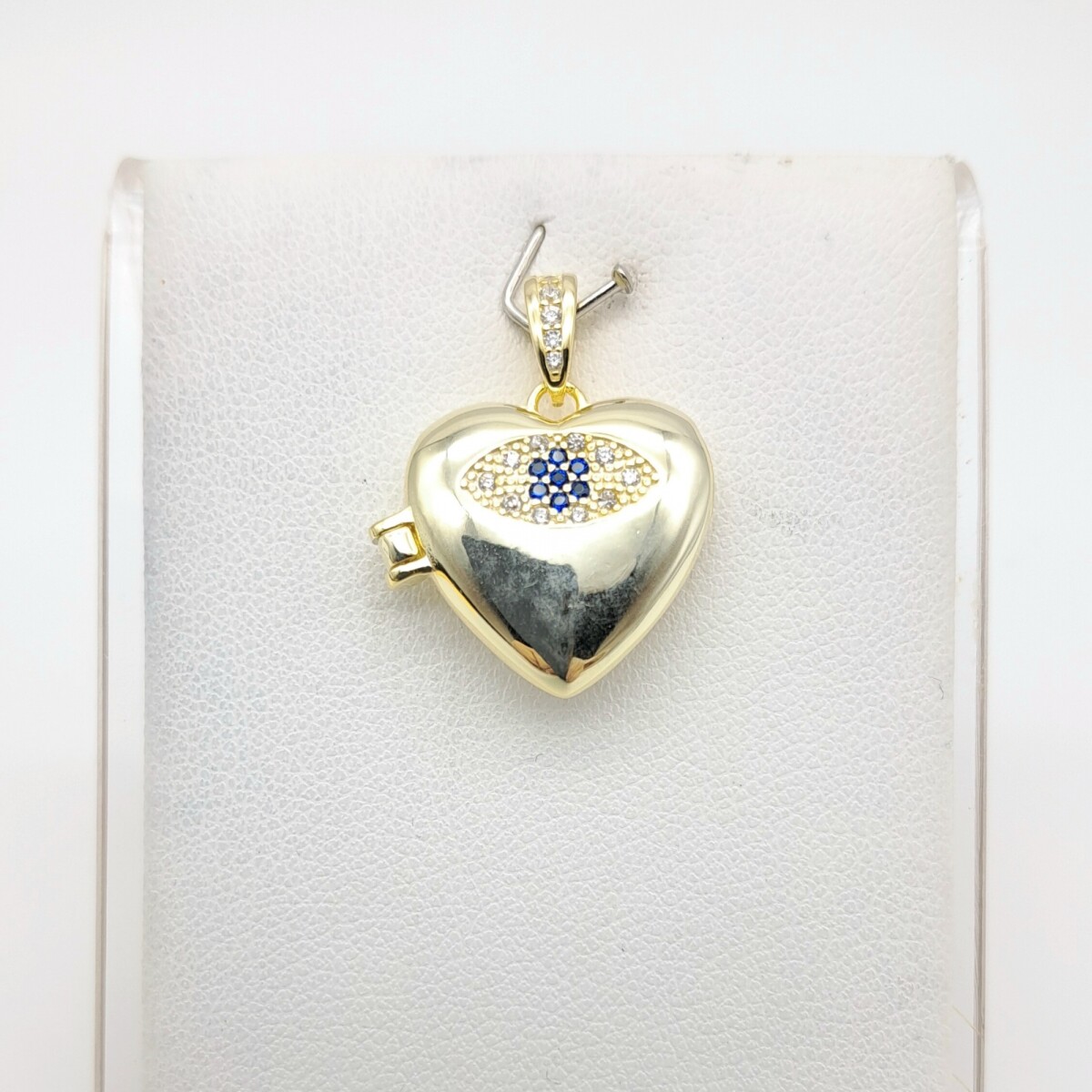 Relicario de plata 925 con baño de oro, CORAZON. 