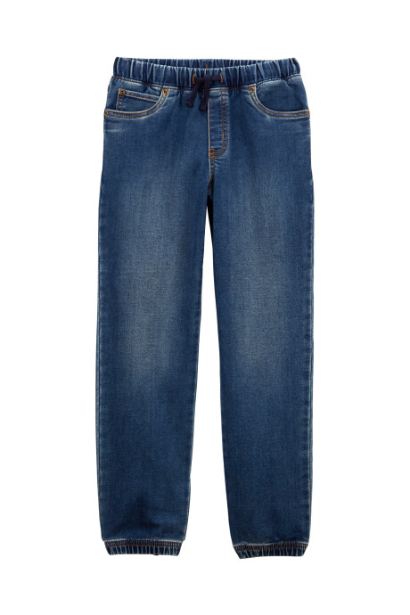 Pantalón jean con cordón. Talles 6-8 Sin color