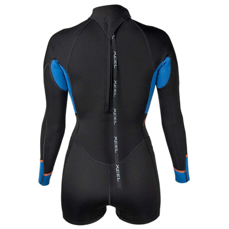 Traje Xcel Axis L/S Spring 2 mm Boy Short Leg Back Zip Negro con Celeste
