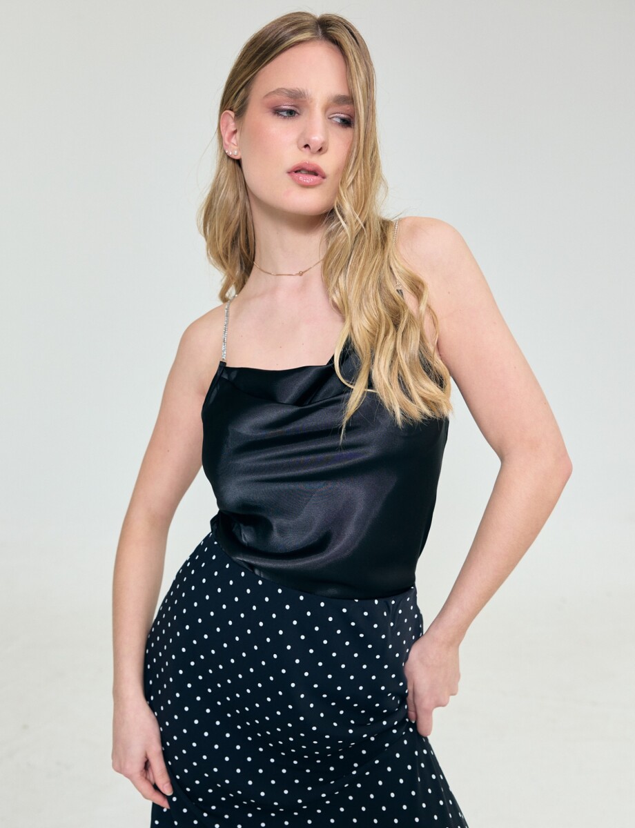 Musculosa Strass - Negro 