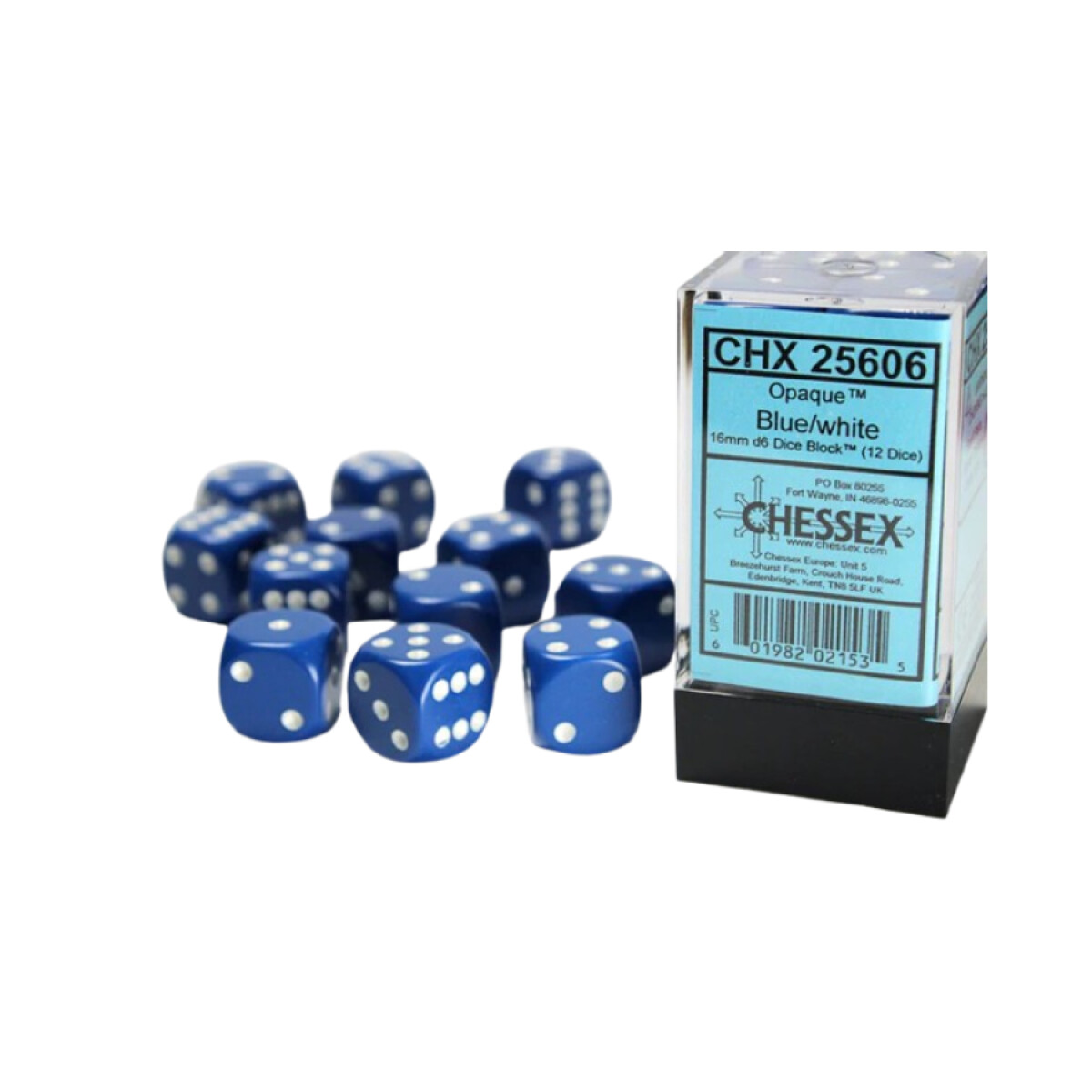 Set de 12 dados - blue white 