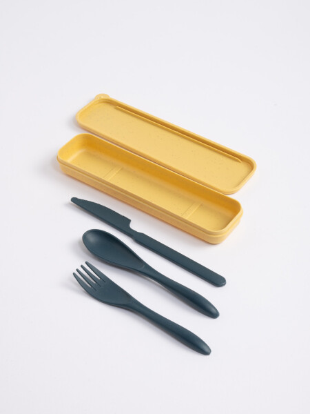 Set de cubiertos Amarillo Y Azul