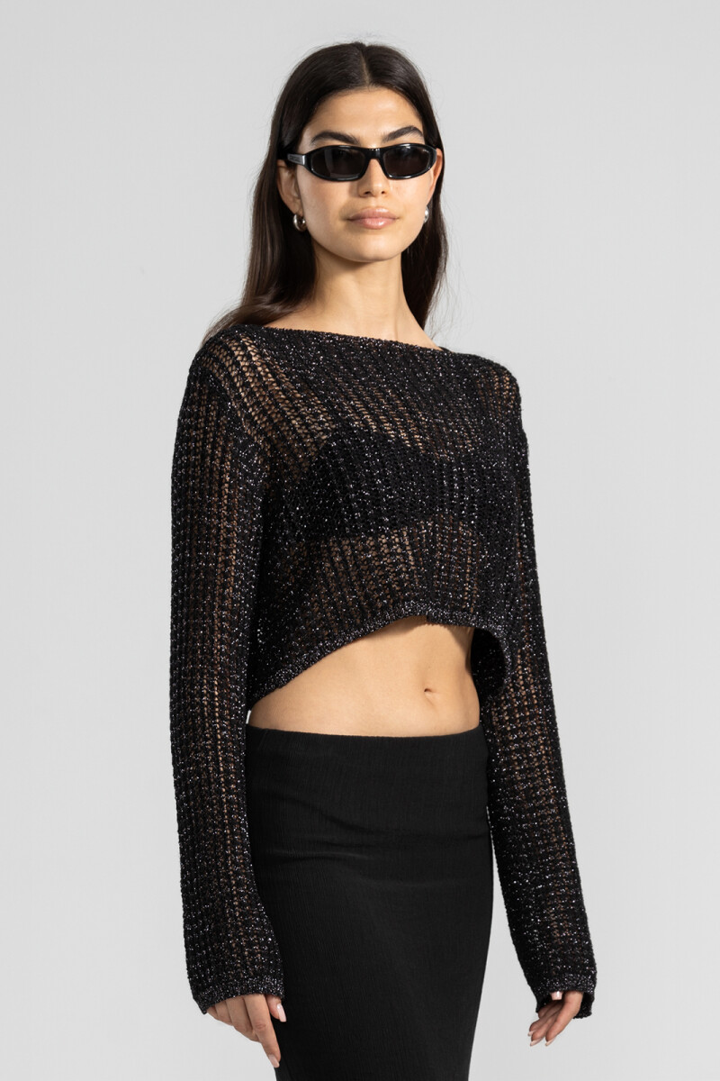CROP SWEATER Black