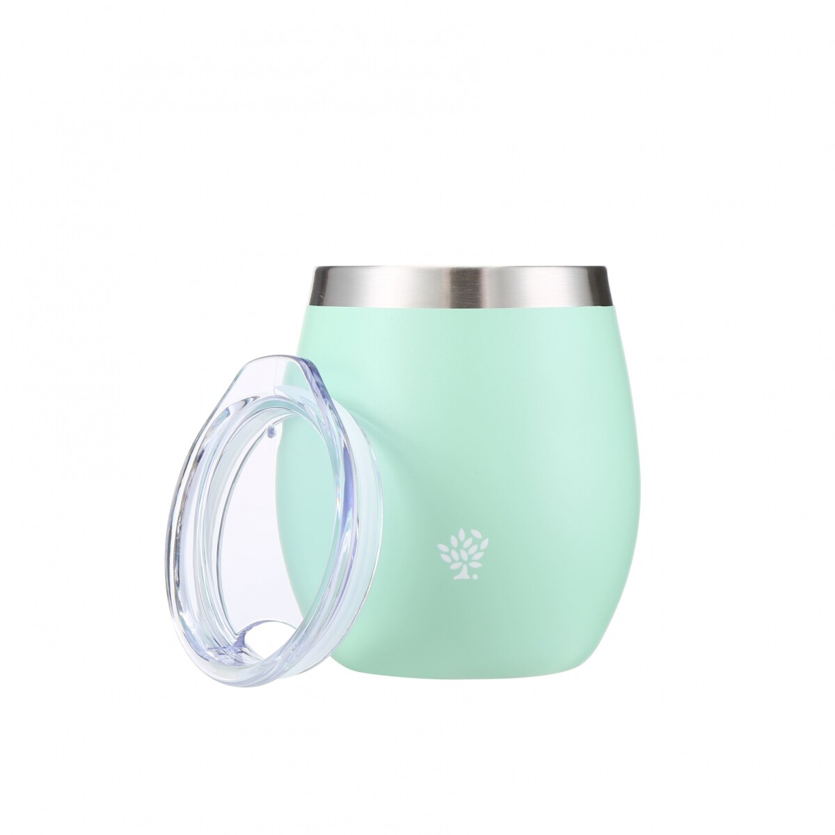 MATE TERRANO ACERO C/ TAPA 130ML - VERDE AGUA 
