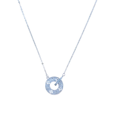 Conjunto de cadena y dije de plata 925 con circonias. Conjunto de cadena y dije de plata 925 con circonias.